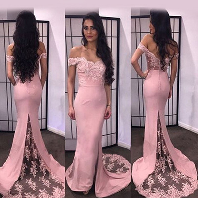 White prom dresses,white trumpet/mermaid off-the-shoulder floor-length chiffon prom dresses evening dresses 8833