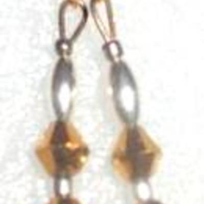 Silver and bronze stylish earrings
