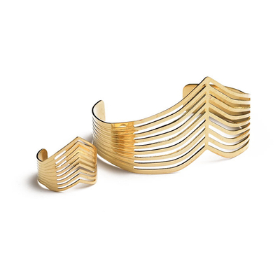 Triangle bracelet & ring set