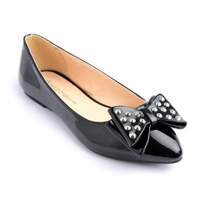 Black studded flats