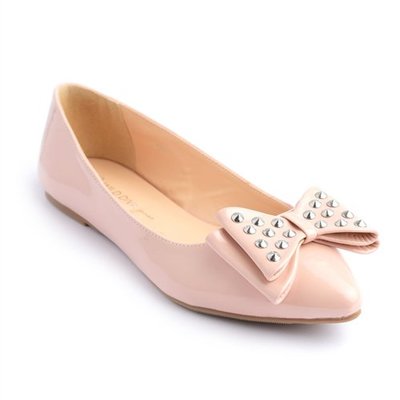 Nude studded flats