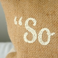 Kiss you anytime burlap pillow - Thumbnail 1