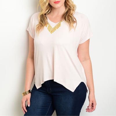 Plus size side slit top