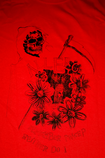 Allergy "Remember Peace? Neither Do I." T-shirt design
