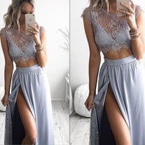 Two Pieces Prom Dresses,Long Evening Dresses,Prom Dresses On Sale,sexy prom gown