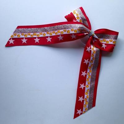 Red stars with silver and softballs/baseballs