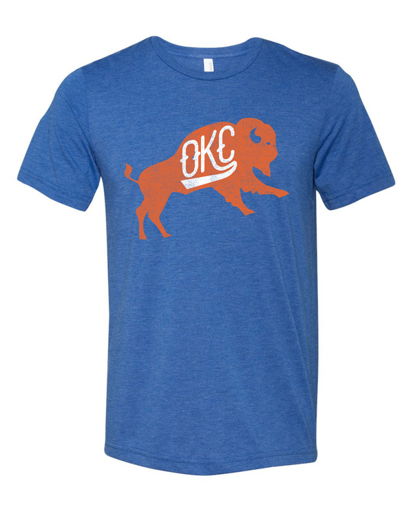 OKC bison t-shirt - Blue and orange
