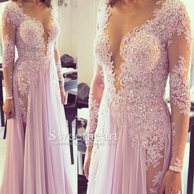 Chiffon prom dress,long prom dress, beautiful prom dress, gorgeous prom dress, long sleeves prom dress, sexy prom gown, on sale prom dress