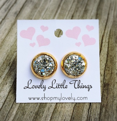10mm Silver Studs with Gold Setting