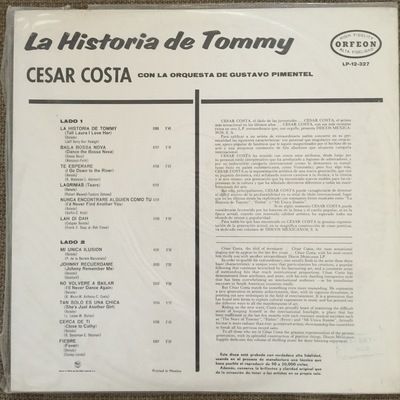 Cesar costa - la historia de tommy lp