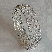 SWAROVSKI Sterling Silver Blue Sapphire Gossamer Bangle Bracelet - Thumbnail 2