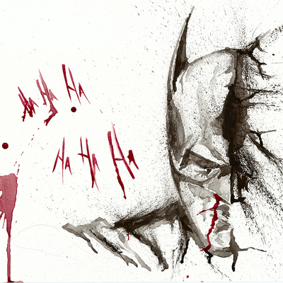 Batman - arkham asylum watercolor print