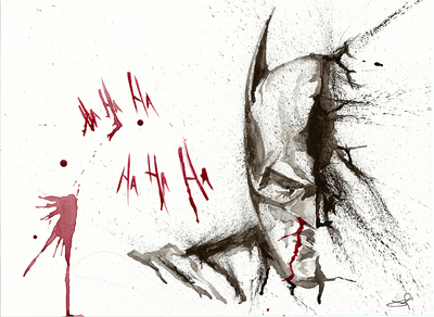 Batman - Arkham Asylum Watercolor Print