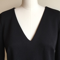 DKNY V-neck Textured Jersey Sheath Dress - Thumbnail 2