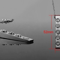 Magnetic Therapy Fashion Necklaces Energy Pendant 316L Stainless Steel With Austria Zircon Crystal Jewelry - Thumbnail 2
