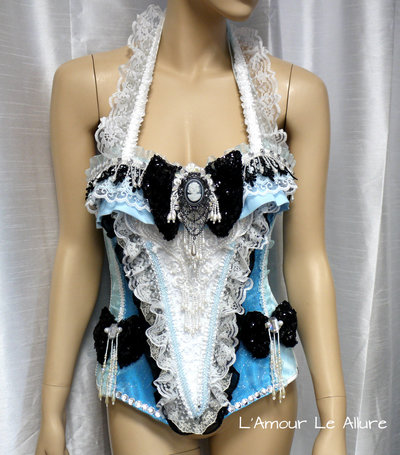 Cinderella Alice In Wonderland Corset Cosplay Dance Costume Rave Bra Rave Wear Halloween Burlesque Show Girl