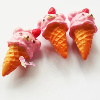 3 rilakkuma icecream re-ment cabochon charms - Thumbnail 4