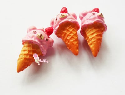 3 Rilakkuma Icecream Re-ment Cabochon Charms