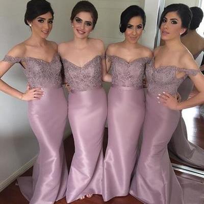 Lace bridesmaid dresses, off shoulder bridesmaid dresses, long bridesmaid dresses, mermaid bridesmaid dresses, cheap bridesmaid dresses