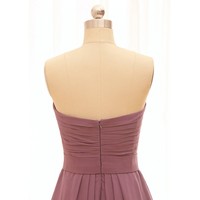 Purple bridesmaid dresses, strapless bridesmaid dresses, chiffon bridesmaid dresses, long bridesmaid dresses, custom bridesmaid dresses - Thumbnail 1