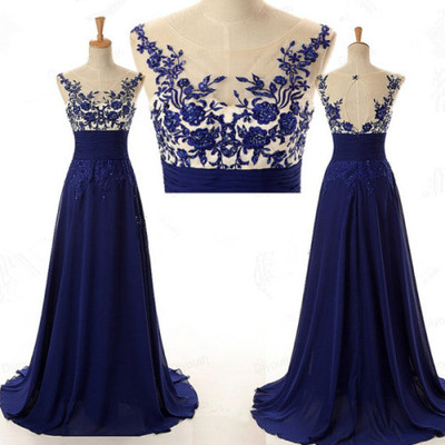Backless blue prom dress, backless prom dress, sexy prom dresses, prom dress online, 2016 new prom dress