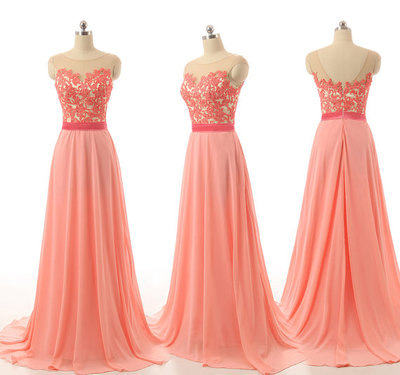 Peach bridesmaid dresses, lace bridesmaid dresses, chiffon bridesmaid dresses, long bridesmaid dresses, chiffon bridesmaid dresses