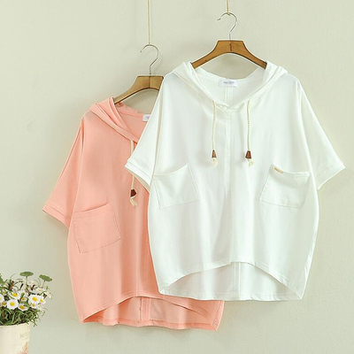 Solid hoodie pockets t-shirts - Thumbnail 5