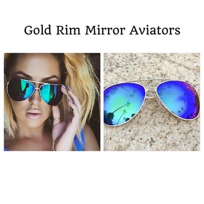 Gold rim mirror aviators-tde - Thumbnail 3