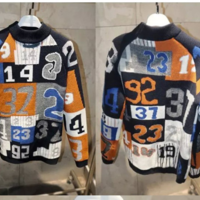 JERETT DIGITAL NUMBERS JACQUARD KNIT TURTLENECK THICK UNISEX SWEATER - Thumbnail 2