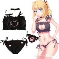 Japanese kawaii cats hollow out chest underwear suits - Thumbnail 1