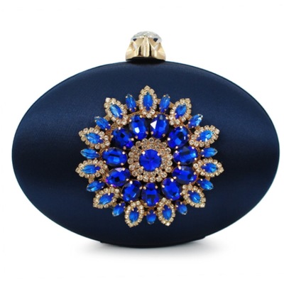 Blue diamond and bling clutch
