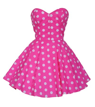 Pink Polka Dot Prom Party Dress