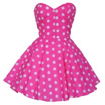 Pink Polka Dot Prom Party Dress