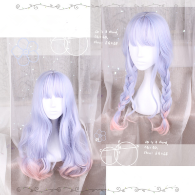 Japanese Lolita powder blue curly wig