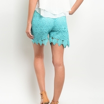 Aqua Crochet Shorts - Thumbnail 1