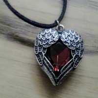 Vampire Heart Blood Red Crystal Necklace - Thumbnail 1