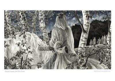 Tolkien Poster Print: "Oromë espies the first Elves"