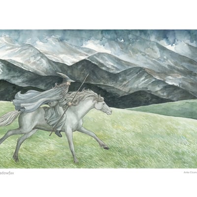 Tolkien poster print: "gandalf and shadowfax" - Thumbnail 3