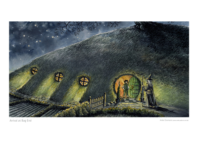 Tolkien Poster Print: "Arrival at Bag End"