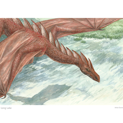 Tolkien poster print: "smaug over the long lake" - Thumbnail 4