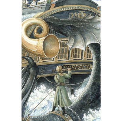 Temeraire poster print: "music for violin, 'cello, flute and dragonhorn"