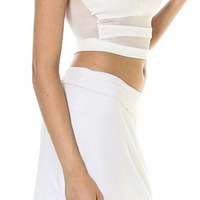 Black Mesh Crop Top - Thumbnail 2