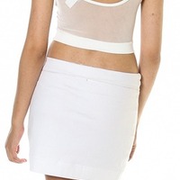 Black Mesh Crop Top - Thumbnail 3