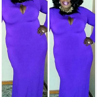 Purple jersey knit formal 2x