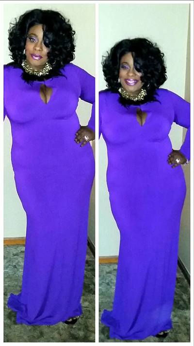 Purple Jersey Knit Formal 2X