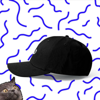 VAPORWAVE MOOD WORDING BASEBALL CAP IN BLACK - Thumbnail 1