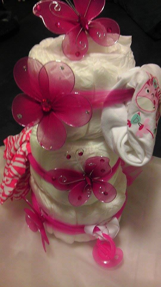 3 Tier Floral Diaper Cake 