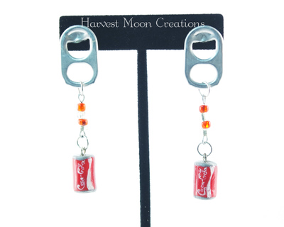Upcycled Pop Tab earrings (Coca-Cola)
