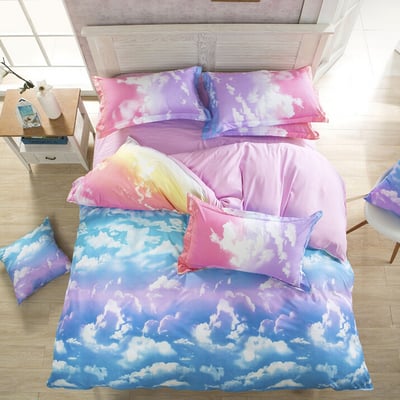 Cute harajuku galaxy sheet bedding bed 4 pieces.