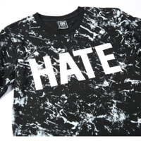 XPX HATE PAKHO SMOKE INK LETTER PRINTED COTTON BLACK T SHIRTS - Thumbnail 2